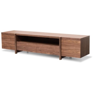 New York Lowline 2.1m Wooden TV Entertainment Unit - Walnut by Interior Secrets - AfterPay Available