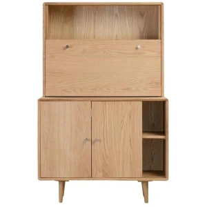 Niche Fall-Front Desk Storage Display Cabinet - Natural