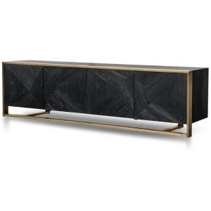 Nicole 2.2m Wooden TV Entertainment Unit - Black by Interior Secrets - AfterPay Available