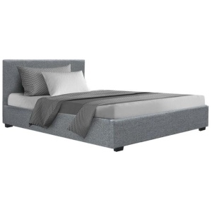 Nino Bed Frame Fabric - Grey King Single