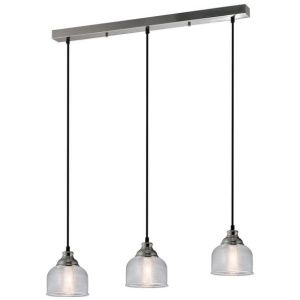 Nirvana 3-Lights Modern Glass Shade Pendant Lamp Light Satin Chrome