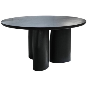 Nobu 1.5m Round Dining Table - Full Black Oak by Interior Secrets - AfterPay Available