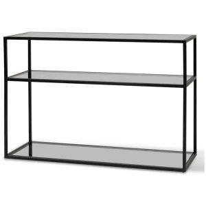 Noel 1.2m Grey Glass Console Table - Black Base by Interior Secrets - AfterPay Available