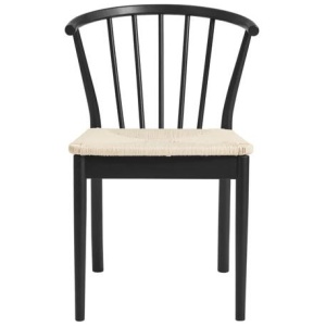 Noni Set of 2 Wooden Frame Kitchen Dining Chairs Smoked/Cream