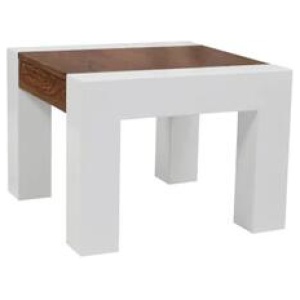 Nora Side Table - Antique Oak / High Gloss White