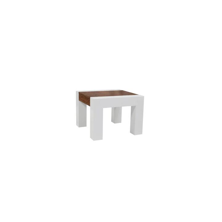 Nora Side Table - Antique Oak / High Gloss White