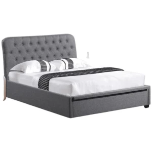 Norah Modern Fabric Gas Lift Tufted Bed Frame Queen Size - Dark Grey