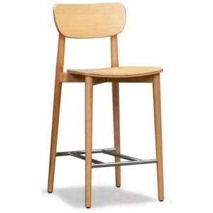 Nord Notodden Bar Stool 65cm - Natural Frame - Natural Timber Seat