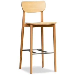 Nord Notodden Bar Stool 75cm - Natural Frame - Natural Timber Seat