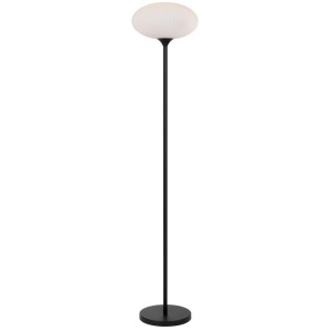 Nori Modern Standing Floor Lamp Light Glass Metal Opal Matt Black
