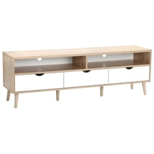 Nyhavn Collection Entertainment Unit TV Stand - White/Oak, 170cm