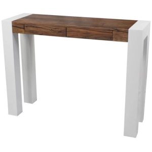 Odyssey Wooden Hall Console Table 1.2m - Antique Oak / High Gloss White