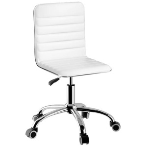 Office Chair Conference Chairs PU Leather Low Back White