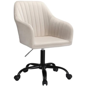 Office Chair Velvet Seat Cream