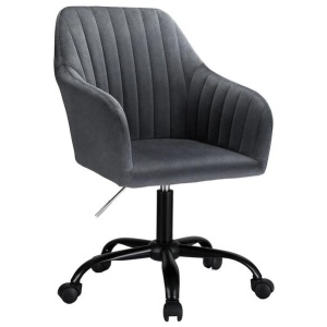 Office Chair Velvet Seat Dark Grey