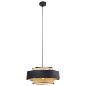 Olcay Modern Elegant Pendant Lamp Ceiling Light - Dark Grey & Natural