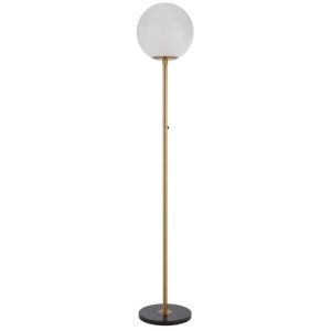 Oliana Contemporary Standing Floor Lamp Light Metal Marble Glass Antique Gold Black Marble Alabastro