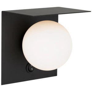Olio Modern Wall Lamp Light Glass Metal Black Opal Matt