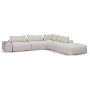 Oliver Modular Chaise Fabric Sofa - Taupe Beige by Interior Secrets - AfterPay Available