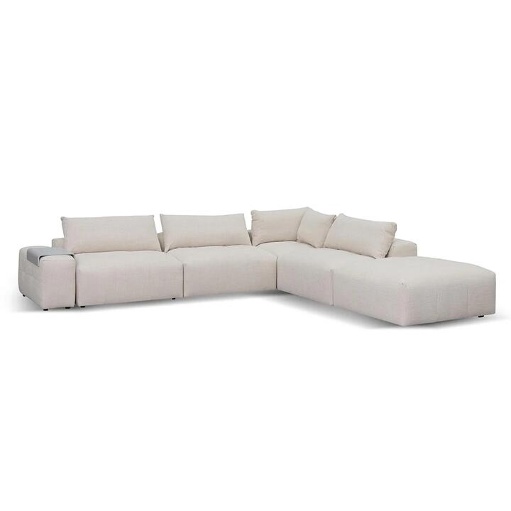 Oliver Modular Chaise Fabric Sofa - Taupe Beige by Interior Secrets - AfterPay Available