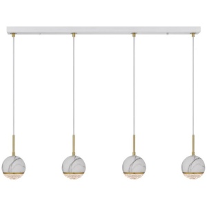 Oneta Modern Pendant Hanging Lamp Light Metal Acrylic White Marble Antique Gold Clear