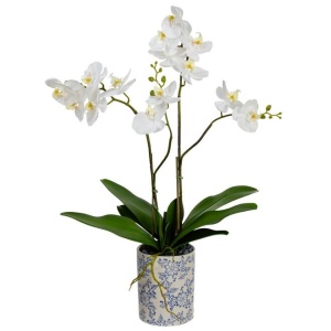 Orchid 74cm Artificial Plant Flower Arrangement Decorative In Hampton Pot