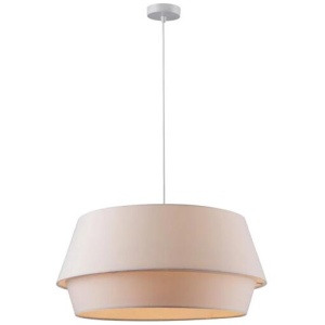 Orelli Pendant Disc Home Metal Light Fabric Shade - White Color