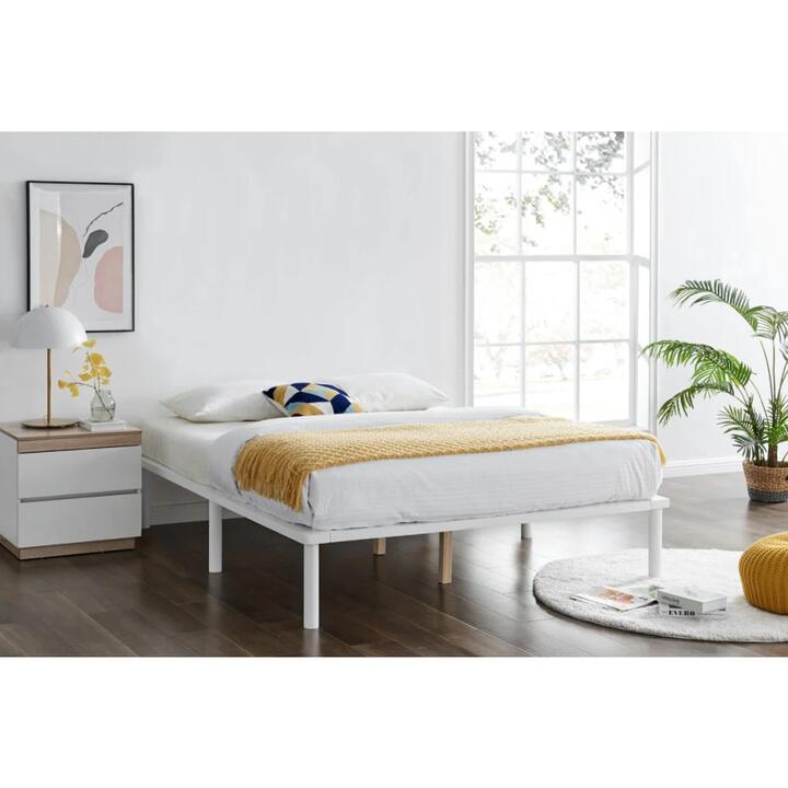 Orlando Wood Bed Frame Queen Size White