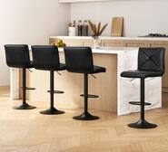Oscario 4X Bar Stools Black 4 Seater