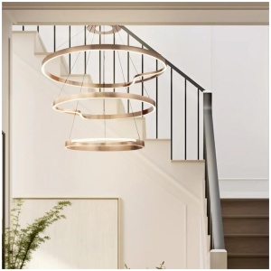 Ostrom Modern Pendant Hanging Lamp Light Aluminium Pvc Coffee Gold Satin