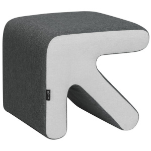 Ottoman Foot Stool Arrow Linen Grey