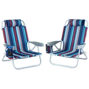 Outdoor Chairs Beach Chair Backpack Cooler Storage Lightweight Fishing Blue