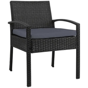 Outdoor Furniture Bistro Wicker Chair Black