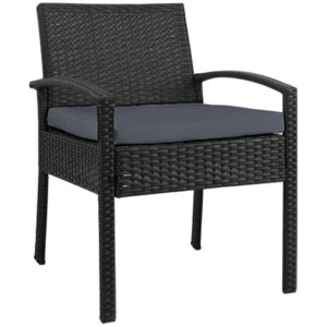 Outdoor Furniture Bistro Wicker Chair Black