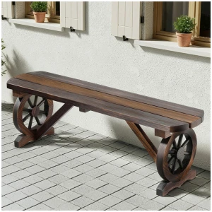 Outdoor Garden Bench Seat Wooden Patio Furniture Wagon Dining Chair