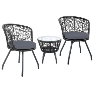 Outdoor Patio Chair and Table - Black