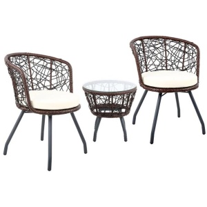 Outdoor Patio Chair and Table - Brown