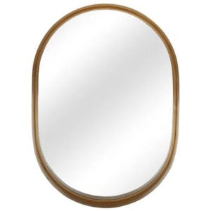 Oval Metal Wall Mirror - Gold