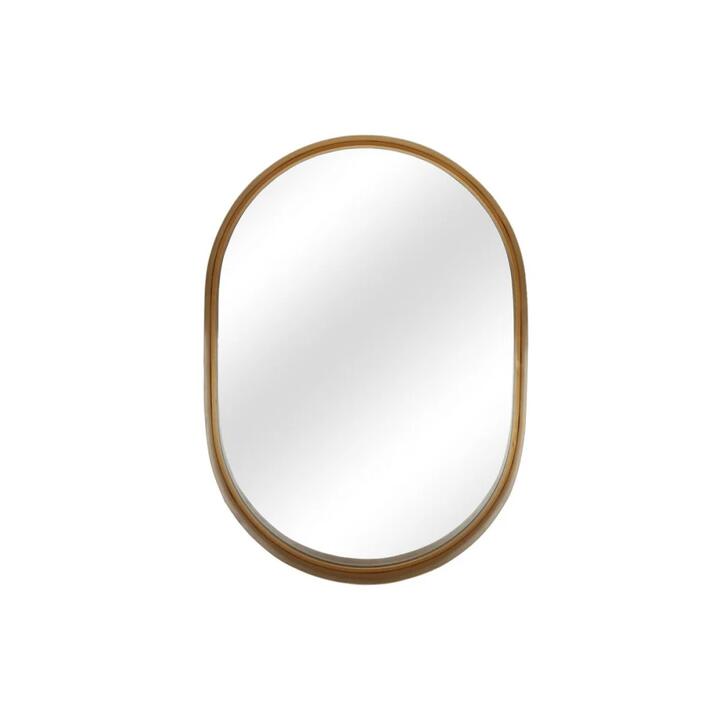Oval Metal Wall Mirror - Gold