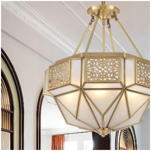 Overton Modern Pendant Hanging Lamp Light Solid Brass Brass Frost Brass