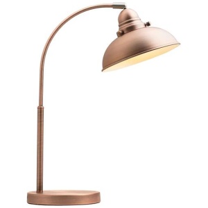 Oxford Modern Scandinavian Curved Arc Table Lamp - Antique Copper