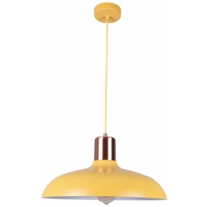 PASTEL Pendant Lamp Light Interior ES Matte Yellow Dome with Copper Highlight OD400mm