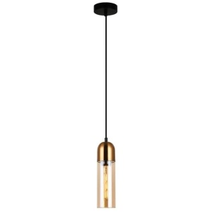 PASTILLE Pendant Lamp Light Interior ES Amber Glass Antique Brass Round Top Cylinder OD80mm