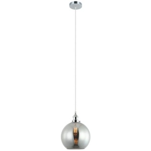 PESINI Pendant Lamp Light Interior ES 40W Black Smoke Wine Glass with Chrome Highlight