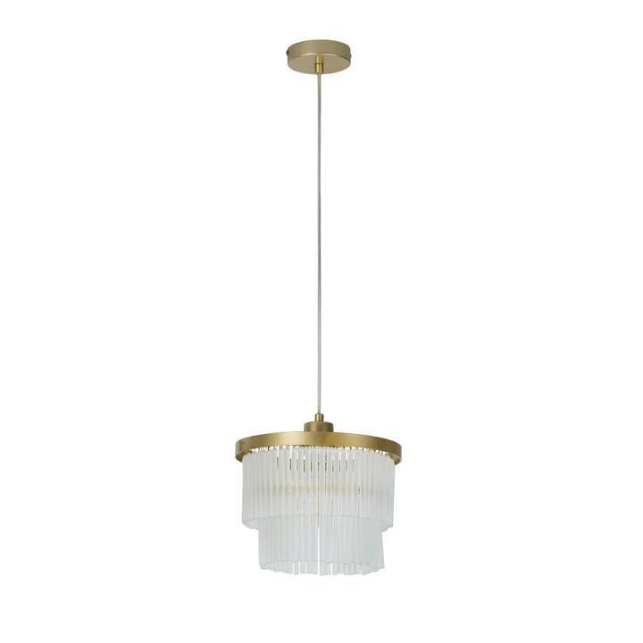 Pamela 1-Light Luxury Frosted Glass Hanging Chandelier Small Gold