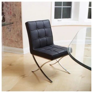 Pandora Modern Bonded Leather Dining Chair in Black