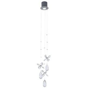 Paradis Modern Pendant Hanging Lamp Light Crystal Stainless Steel Clear Chrome