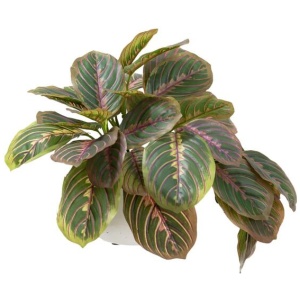 Peacock Bush Artificial Fake Plant Decorative Arrangement 28cm In Pot Purple & Green