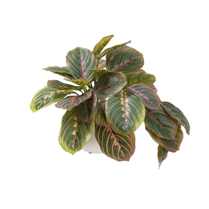 Peacock Bush Artificial Fake Plant Decorative Arrangement 28cm In Pot Purple & Green