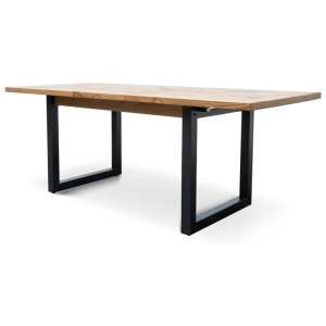 Percy 4-6 Seater Extendable Dining Table - European Knotty Oak and Peppercorn by Interior Secrets - AfterPay Available